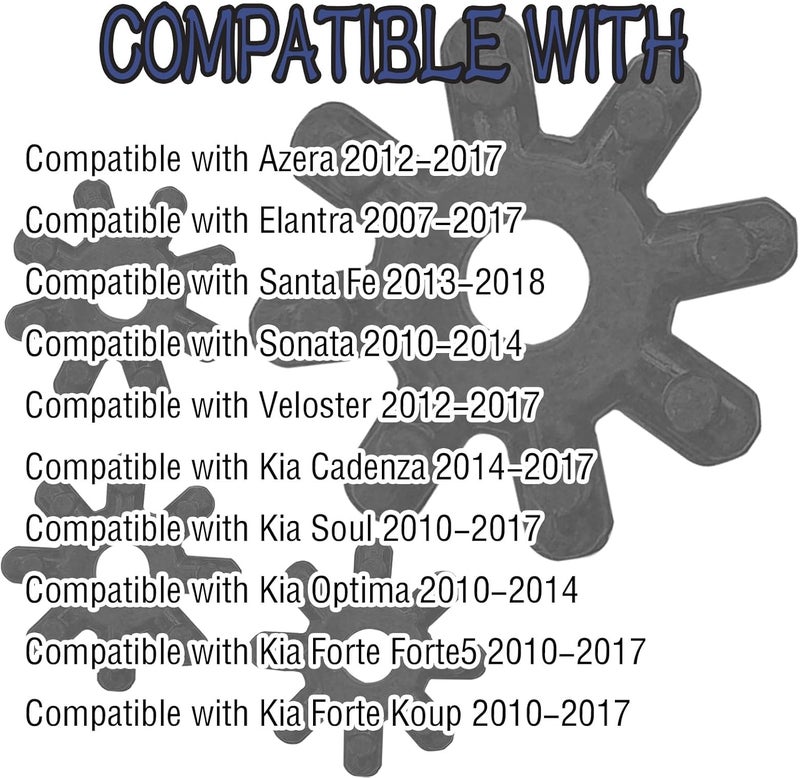 GolTHd 4PCS Black Flexible Steering Coupler, 563152K000FFF 56315-2K000 56315-2K000FFF Compatible with Hyundai Kia - Image 4